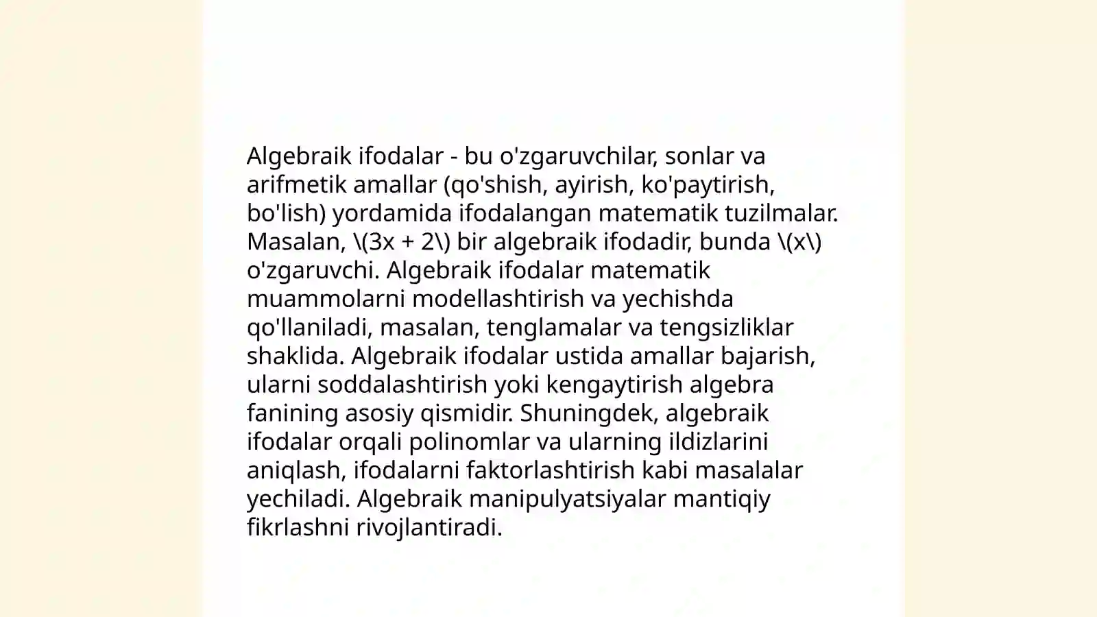 Matematik mashqlar 4