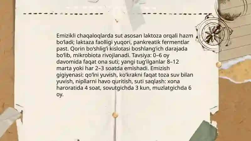 Ovqat hazm qilish tizimining yosh xususiyatlari va ovqatlanish gigiyenasi 4