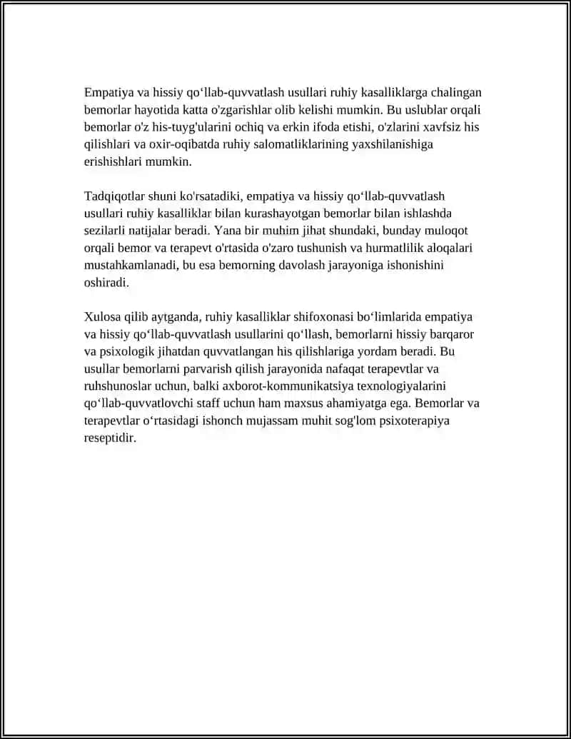 RUHIY KASALLIKLAR SHIFOXONASI BOʻLIMLARIDA BEMORLAR BILAN MUNOSABATDA BOʻLISH PSIXOLOGIYASI 4