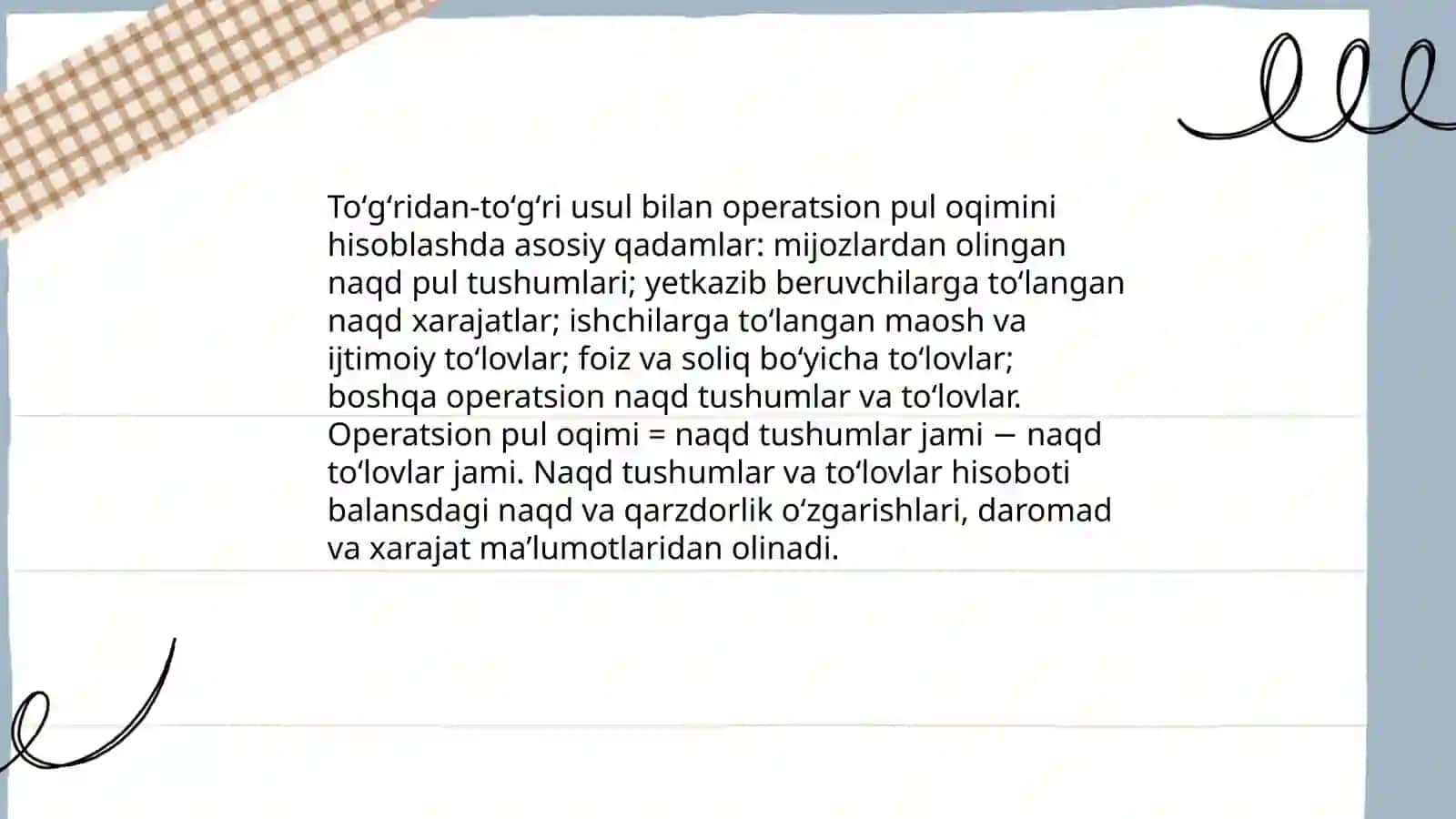 Operatsion faoliyat pul oqimlari 4