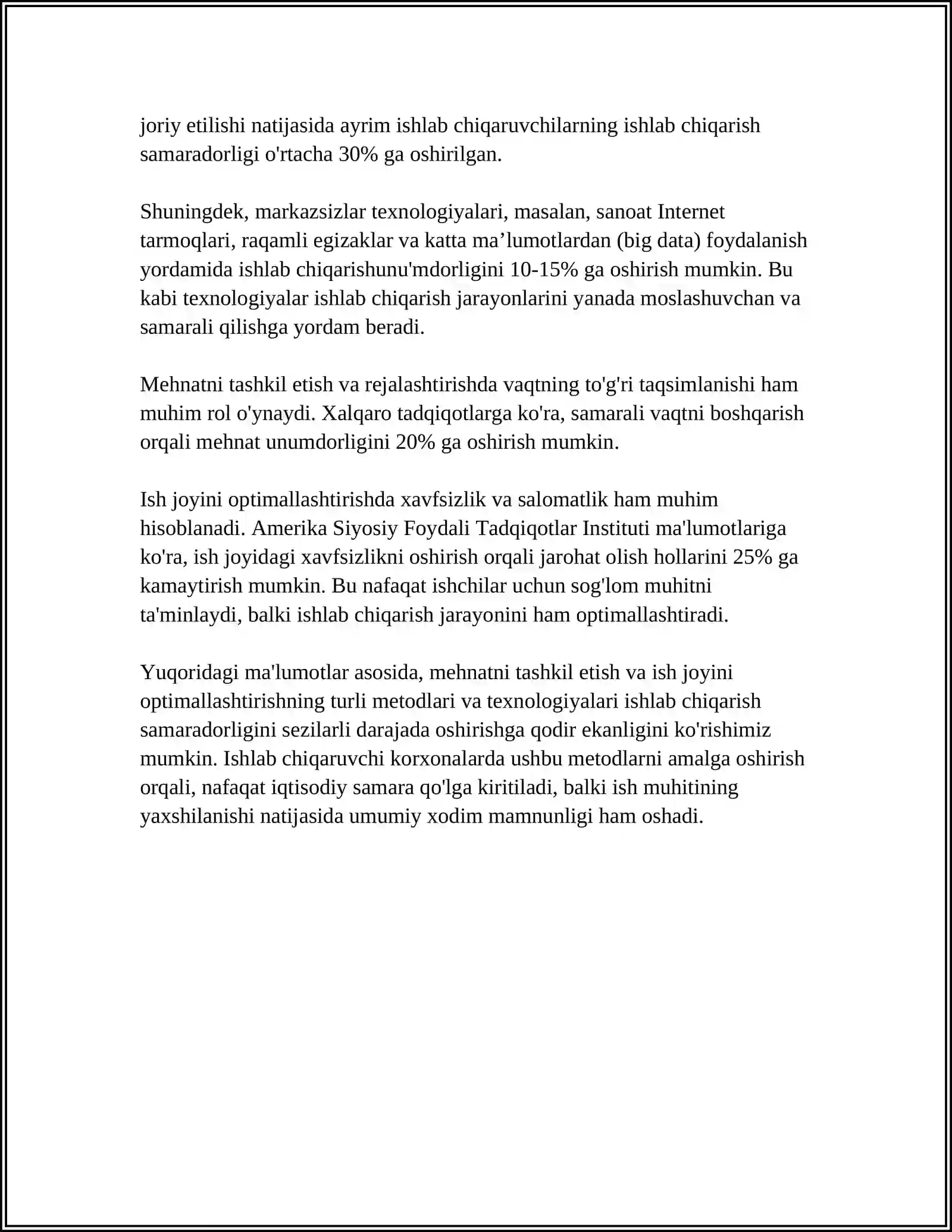 ICHKI TRANSPORT TIZIMLARIDA MEHNAT UNUMDORLIGINI OSHIRISH YOʻLLARI 4