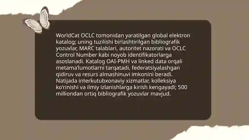 OCLC (OKKM) onlayn kompyuter kutubxona markazi 4