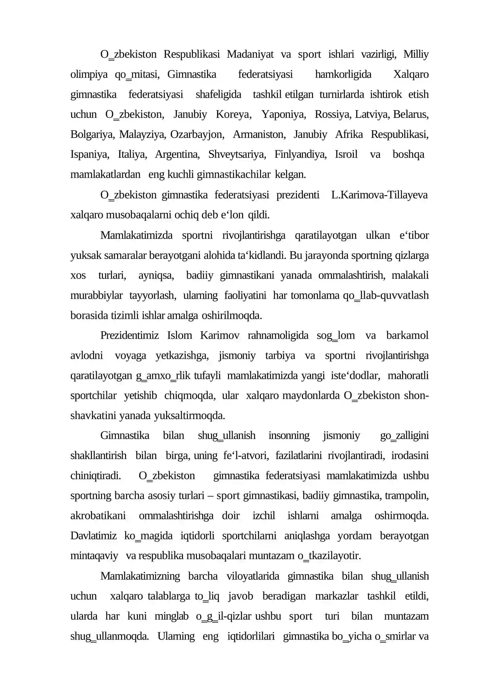 O'ZBEKISTONDA GIMNASTIKANI RIVOJLANISH TARIXI 4