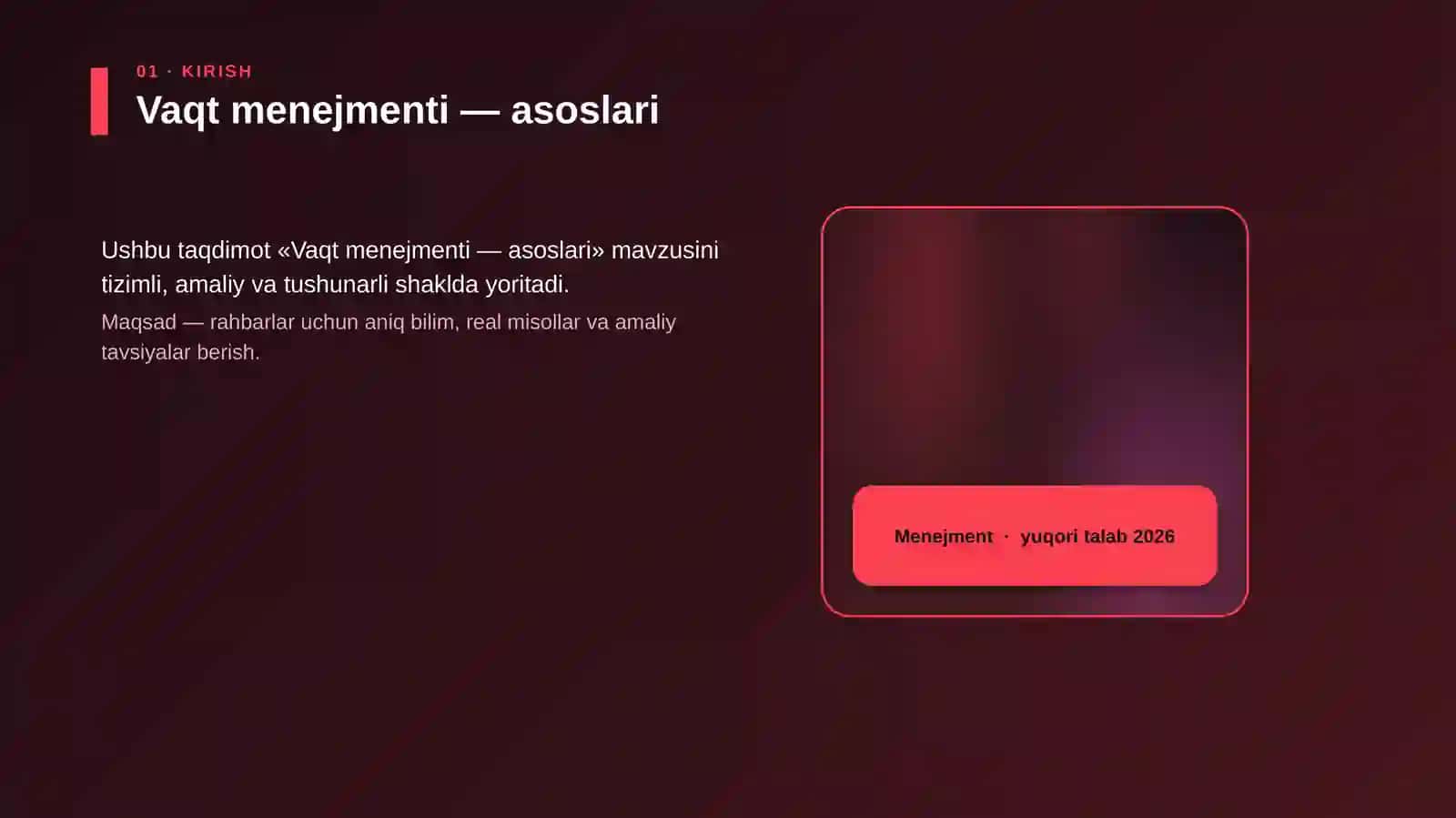 Vaqt menejmenti — asoslari 4