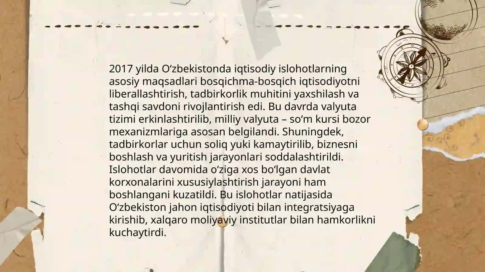 O'zbekistonda 2017 yil iqtisodiy islohotlar loyihasi 4