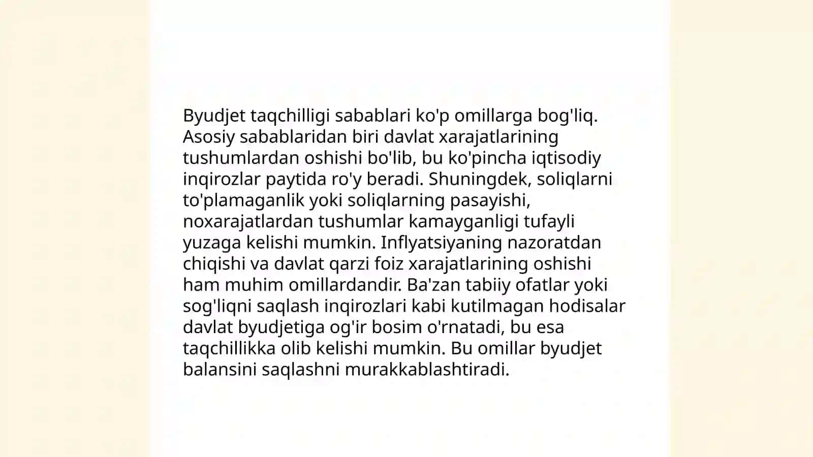 Byudjet taqchilligi va uni moliyalashtirish manbalari 4