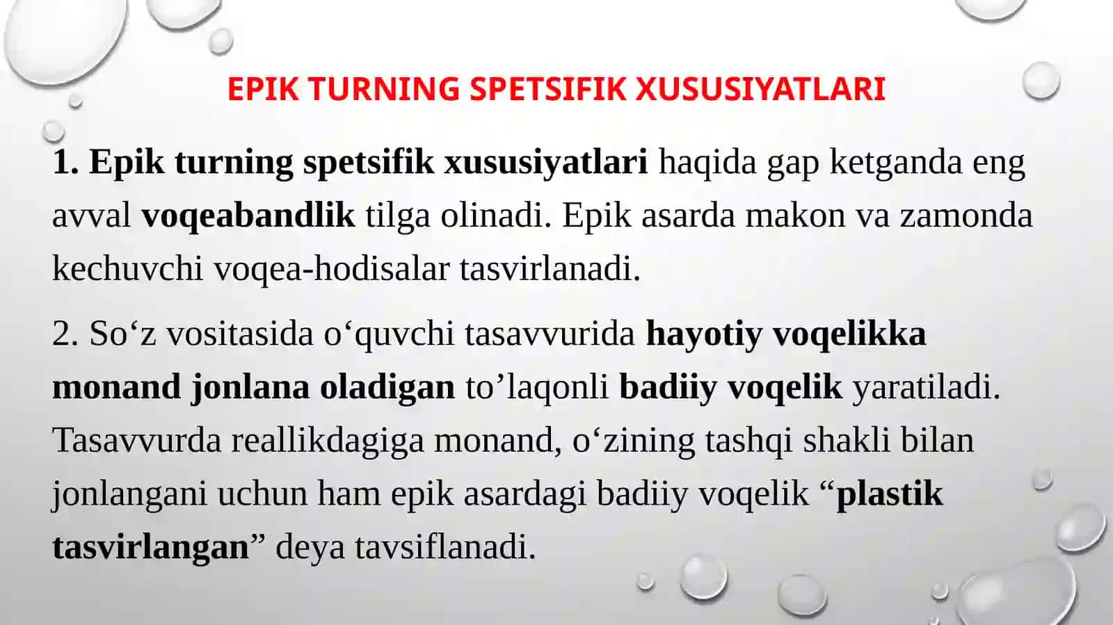 Epik TURVAUNING Janrlari 4