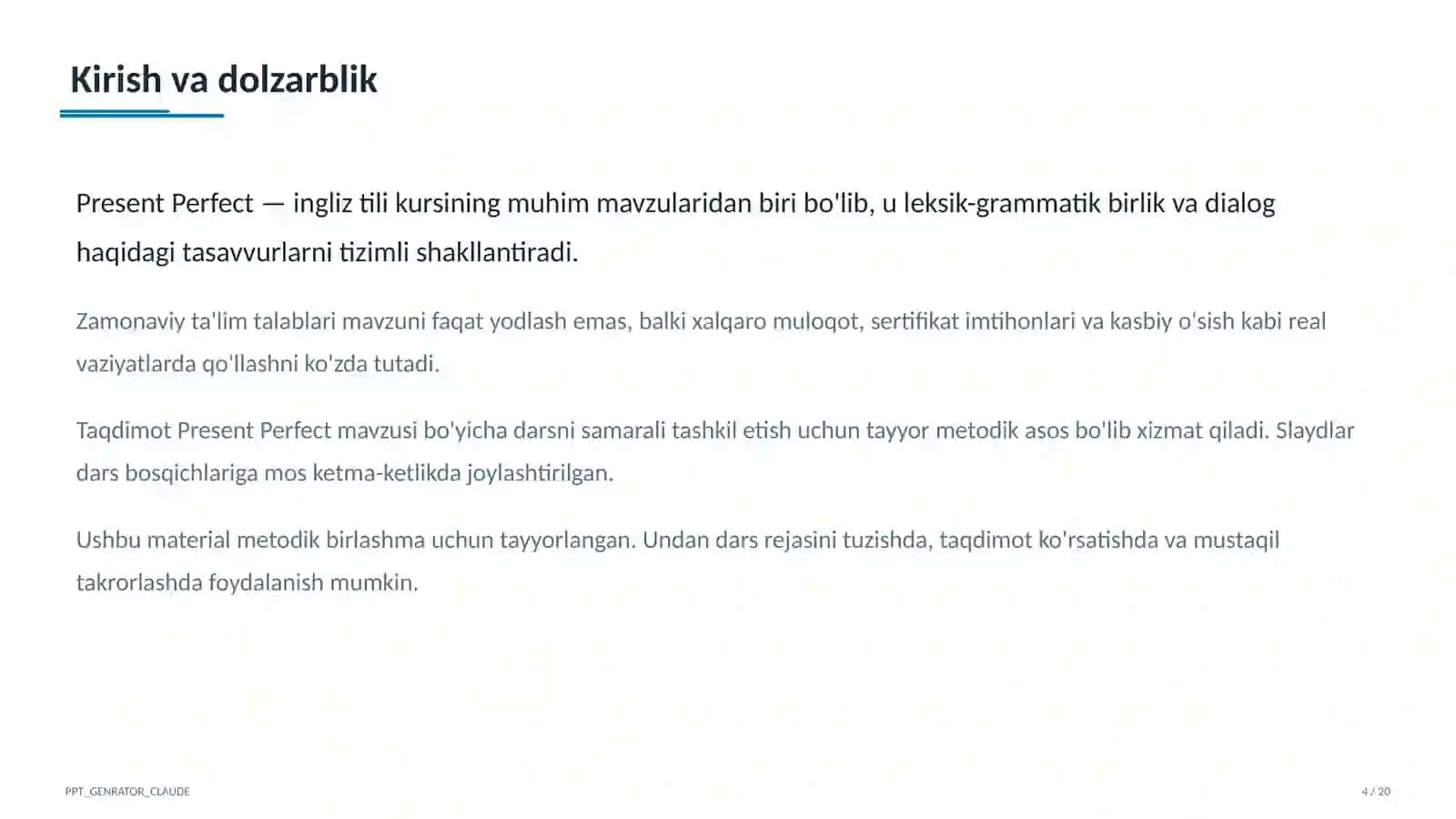 Present Perfect (8-sinf) 4