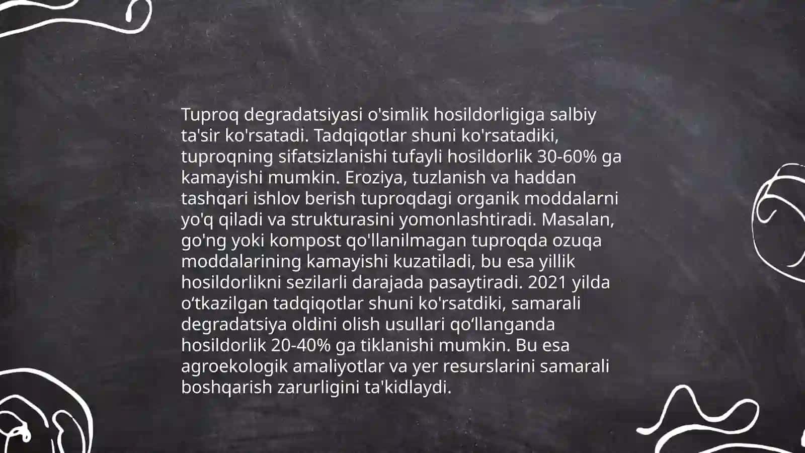 Tuproq degradatsiyasini oʻrganish usullari: geografik qiyosiy taqqoslash, analitik qiyosiy taqqoslash va modellashtirish usuli 4