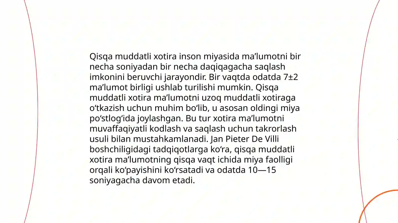 Xotira haqida tushuncha va uning nerv fiziologik asoslari 4