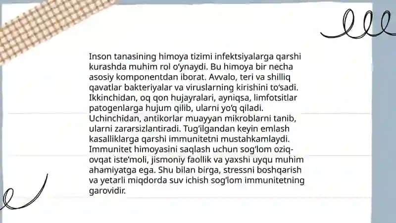 Immun tizimining asosiy funktsiyalari 4
