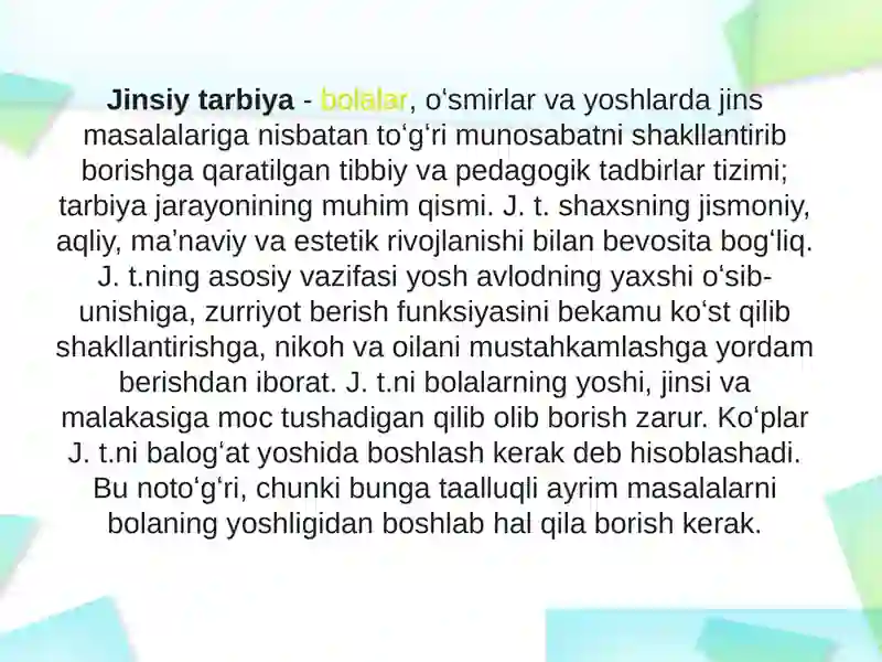 Jinsiy tarbiya 4