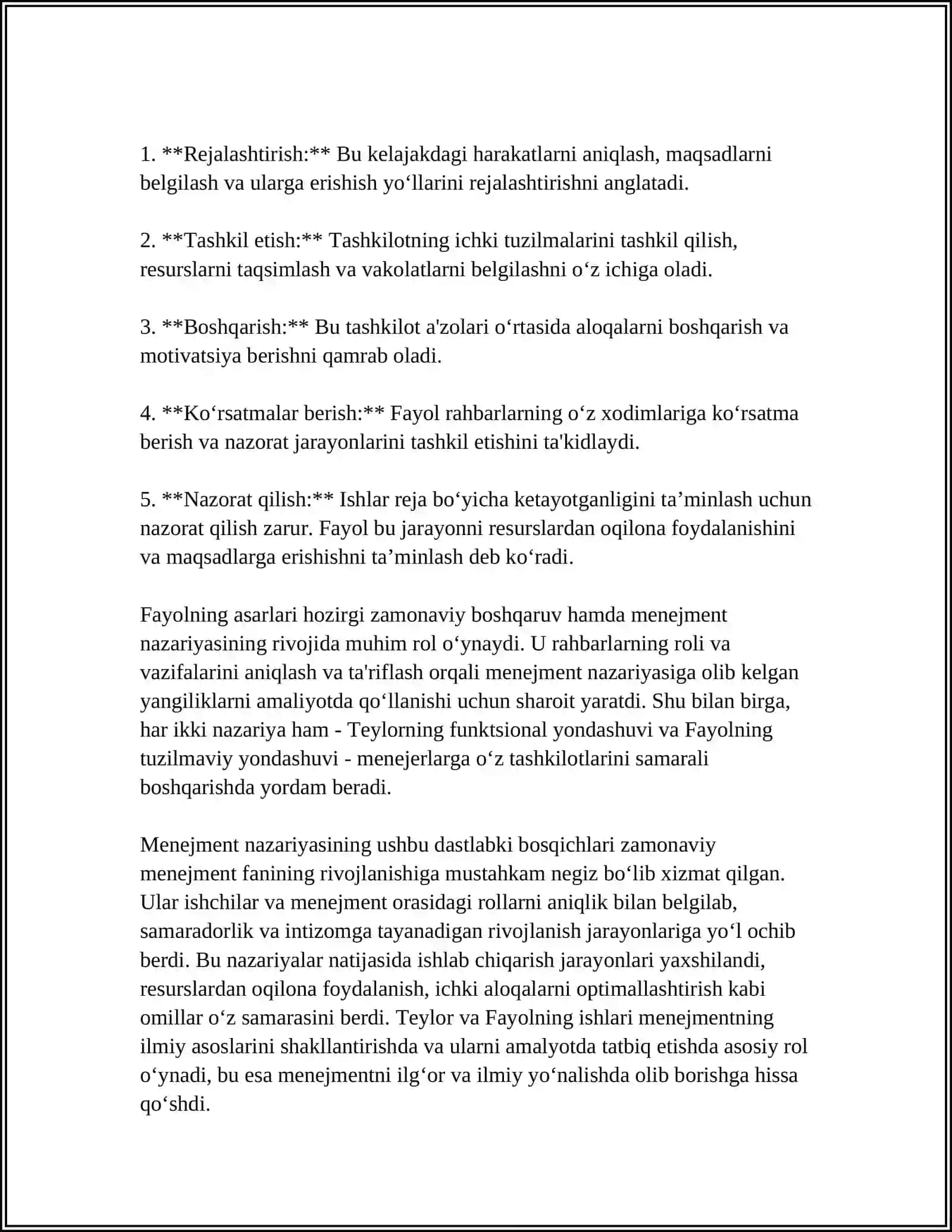 MENEJMENT NAZARIYASINING SHAKLLANISHI VA RIVOJLANISH BOSQICHLARI 4