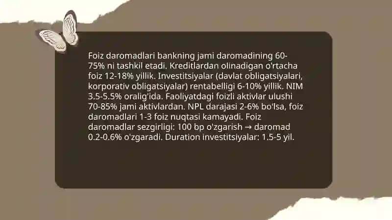 Bank sektorida daromadlar va xaajatlar tahlili 4
