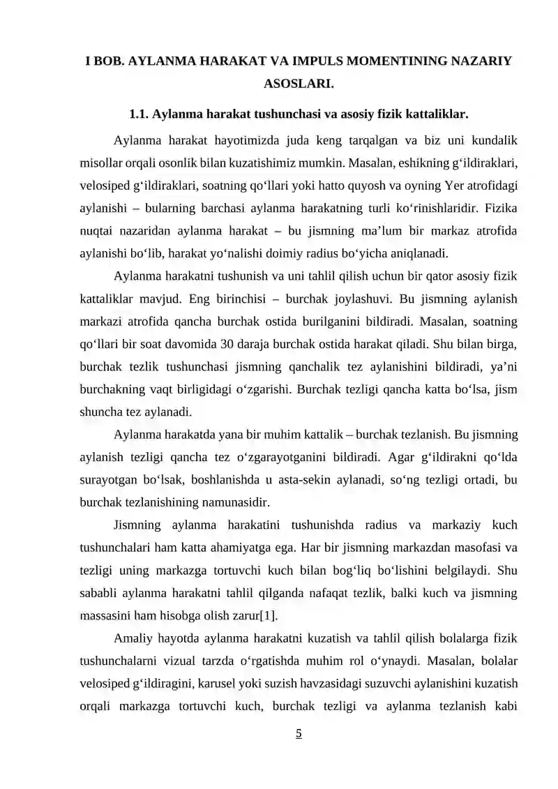 AYLANMA HARAKATDAGI JISMDA IMPULS MOMENTI 4