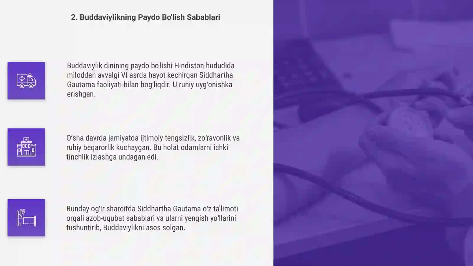 Buddaviylik dinining paydo bo'lish tarixi, asosiy ta'limotlari, oqimlari va manbalari 4