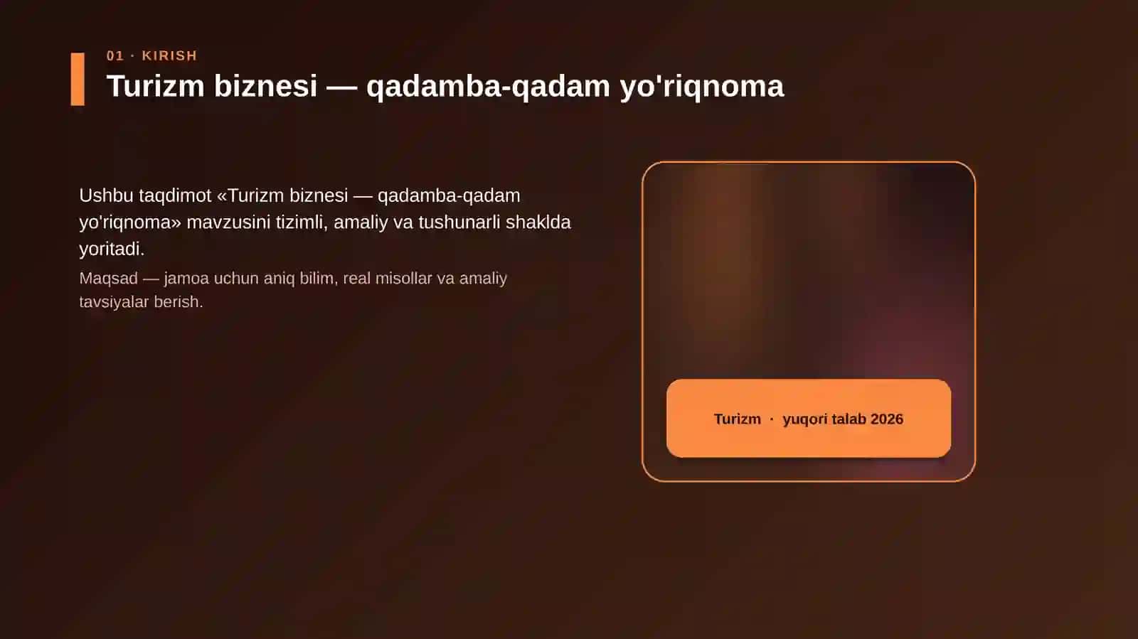 Turizm biznesi — qadamba-qadam yo'riqnoma 4
