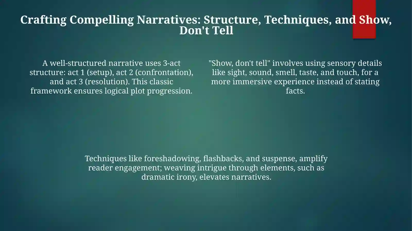 Narrative paragraphs 4