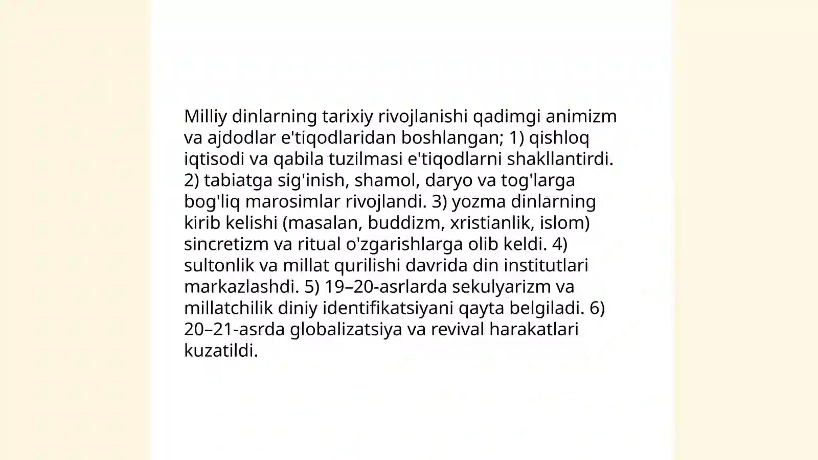 Milliy dinlar 4