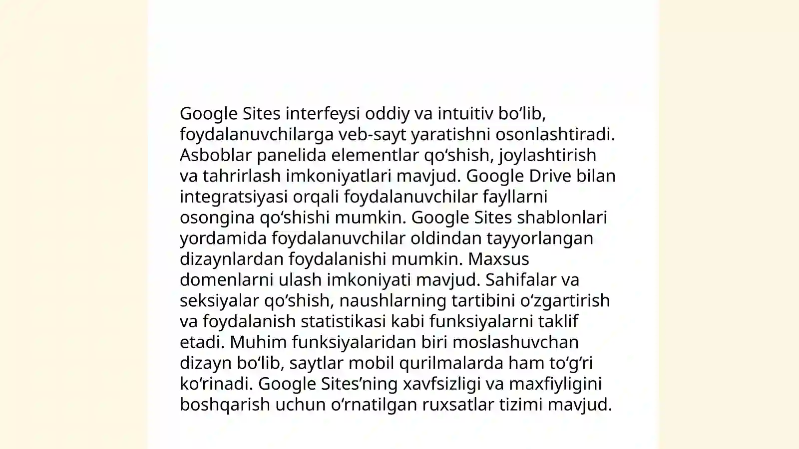 Google sites da veb-sahifalar yaratish 4