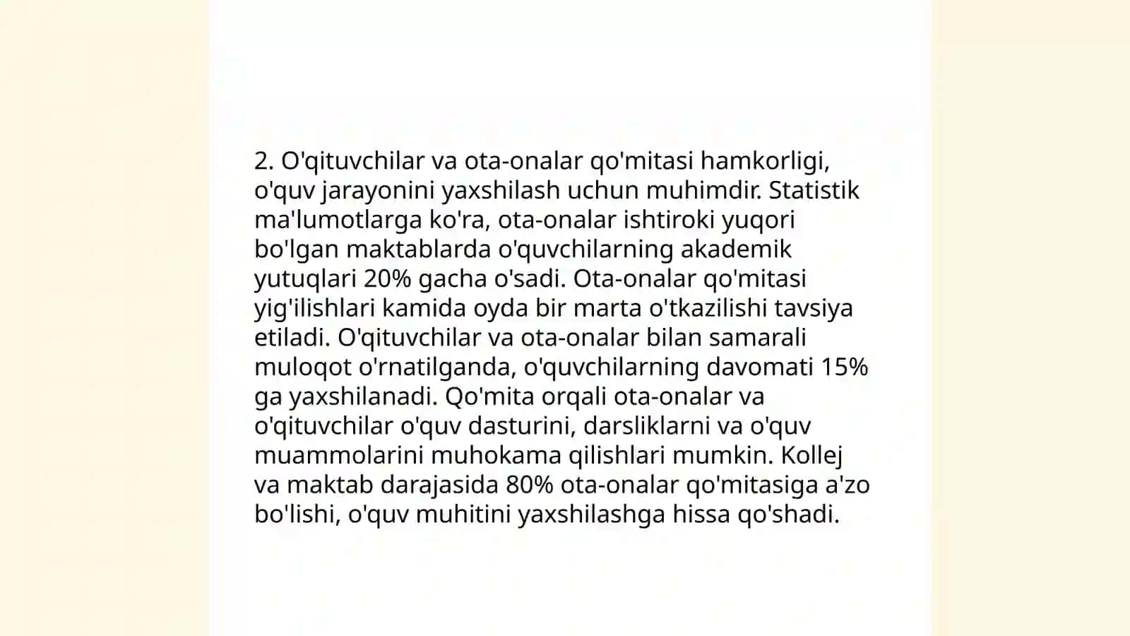 Sinf rahbarlarining sinf jamoasini jipslashtirishda maktab jamoat tashkilotlari bilan olib boriladigan ishlar 4