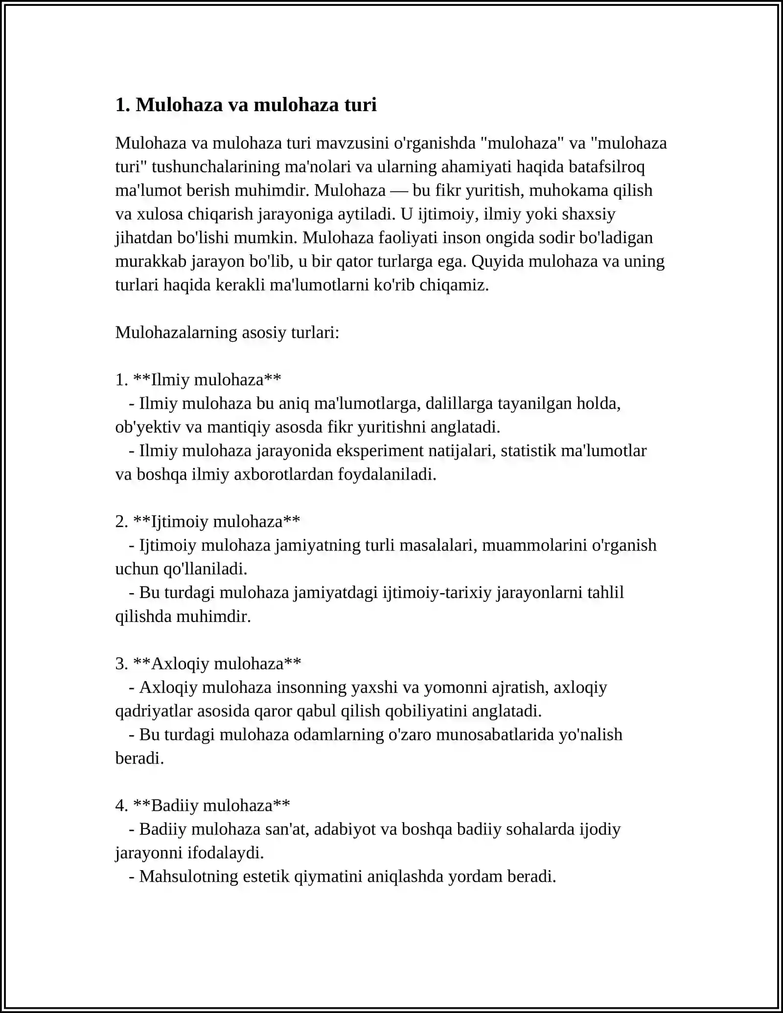 MULOHAZALAR ALGEBRASI. MANTIQIY BOG`LOVCHILAR. CHINLIK JADVALI. MULOHAZALAR USTIDA AMALLAR 4