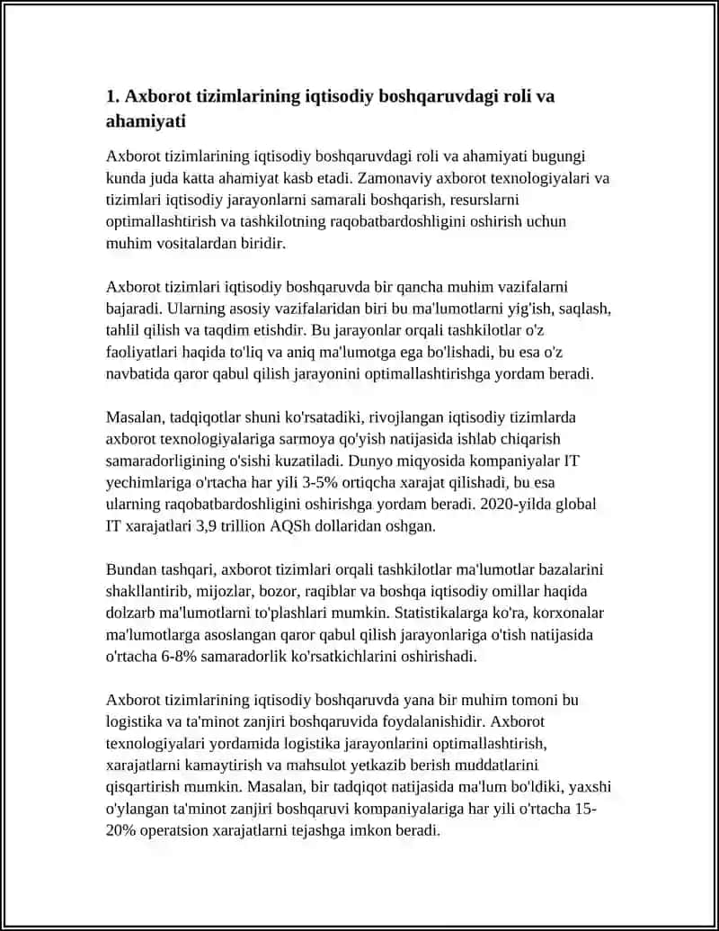 IQTISODIYOTNI BOSHQARISHDA AXBOROT TIZIMLARINING O'RNI 4
