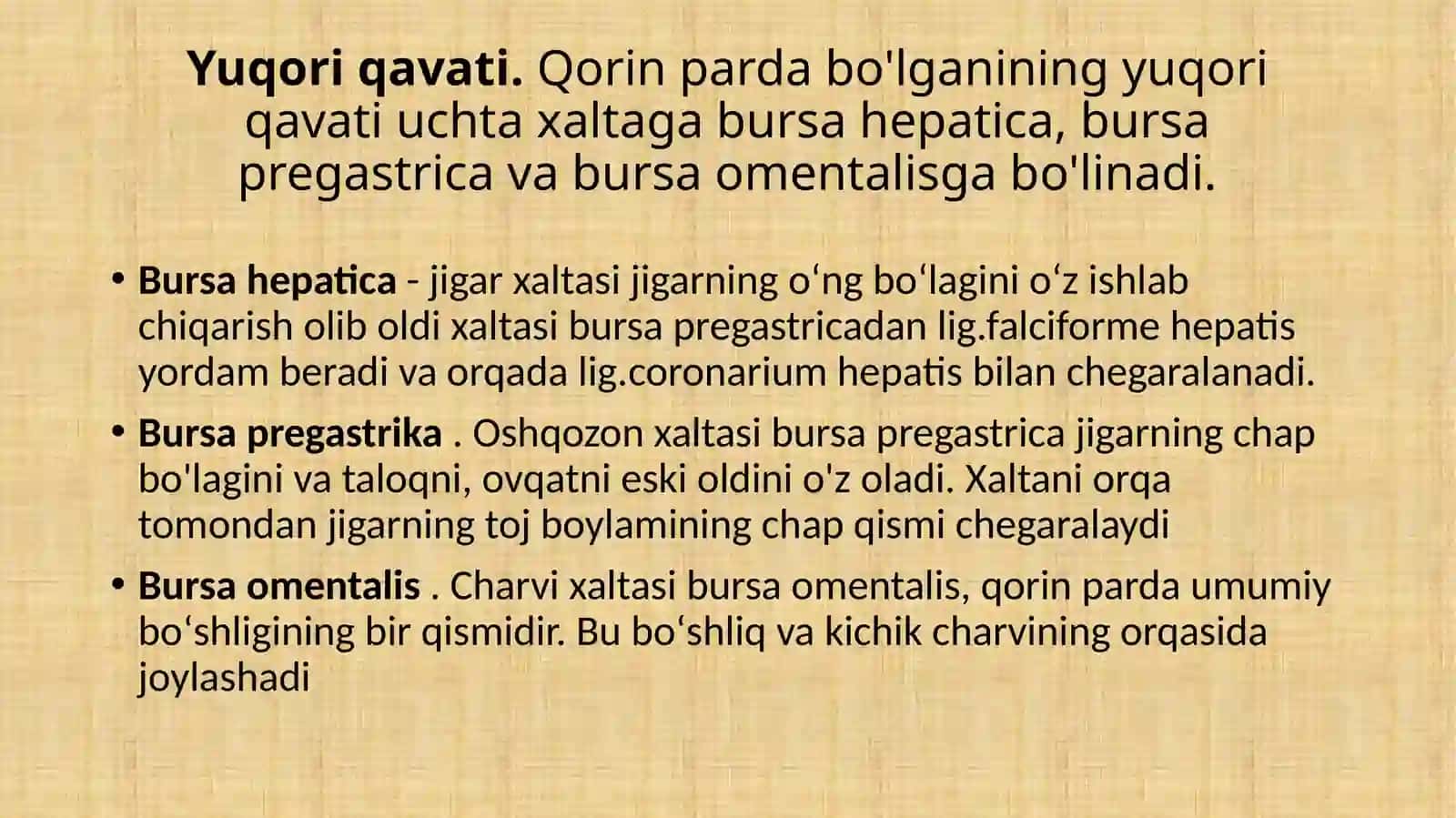 Qorinpardaning tuzulishi va uning qorin bo'shlig'i a'zolariga munosabati 4