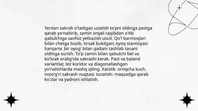 Basketboll oyinida topni uzatish va qabul qilish, topni savatga tashlashning texnik usullarini o’rgatish 4