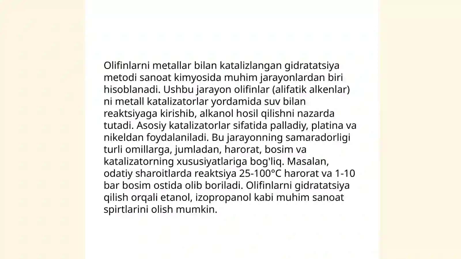Gidratatsiya jarayonlari.Olifinlar gidratatsiyasi.Asetilen gidratatsiyas 4
