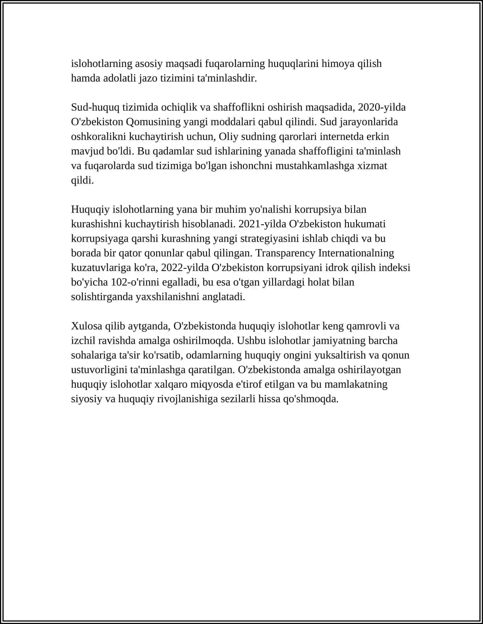 MUSTAQILLIK YILLARIDA DAVLAT BOSHQARUVI TIZIMIDA AMALGA OSHIRILGAN ISLOHOTLAR 4