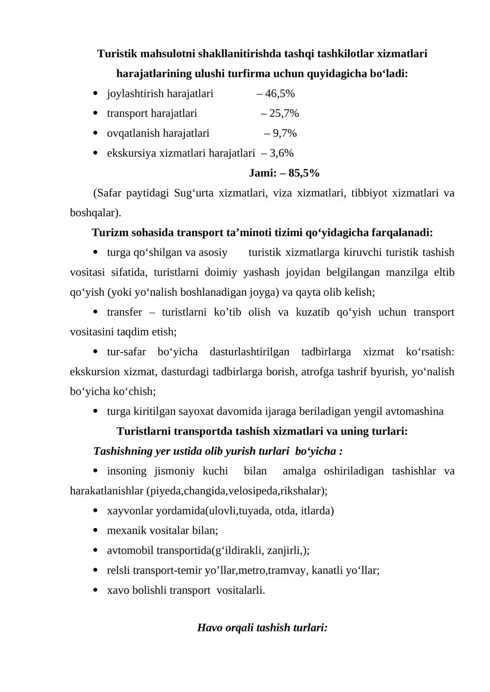 Transport xizmati amalga oshiruvchi tashkilotlar 4