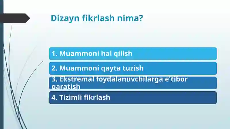 FIKRLASH DIZAYNI(“DESIGN THINKING”) 4