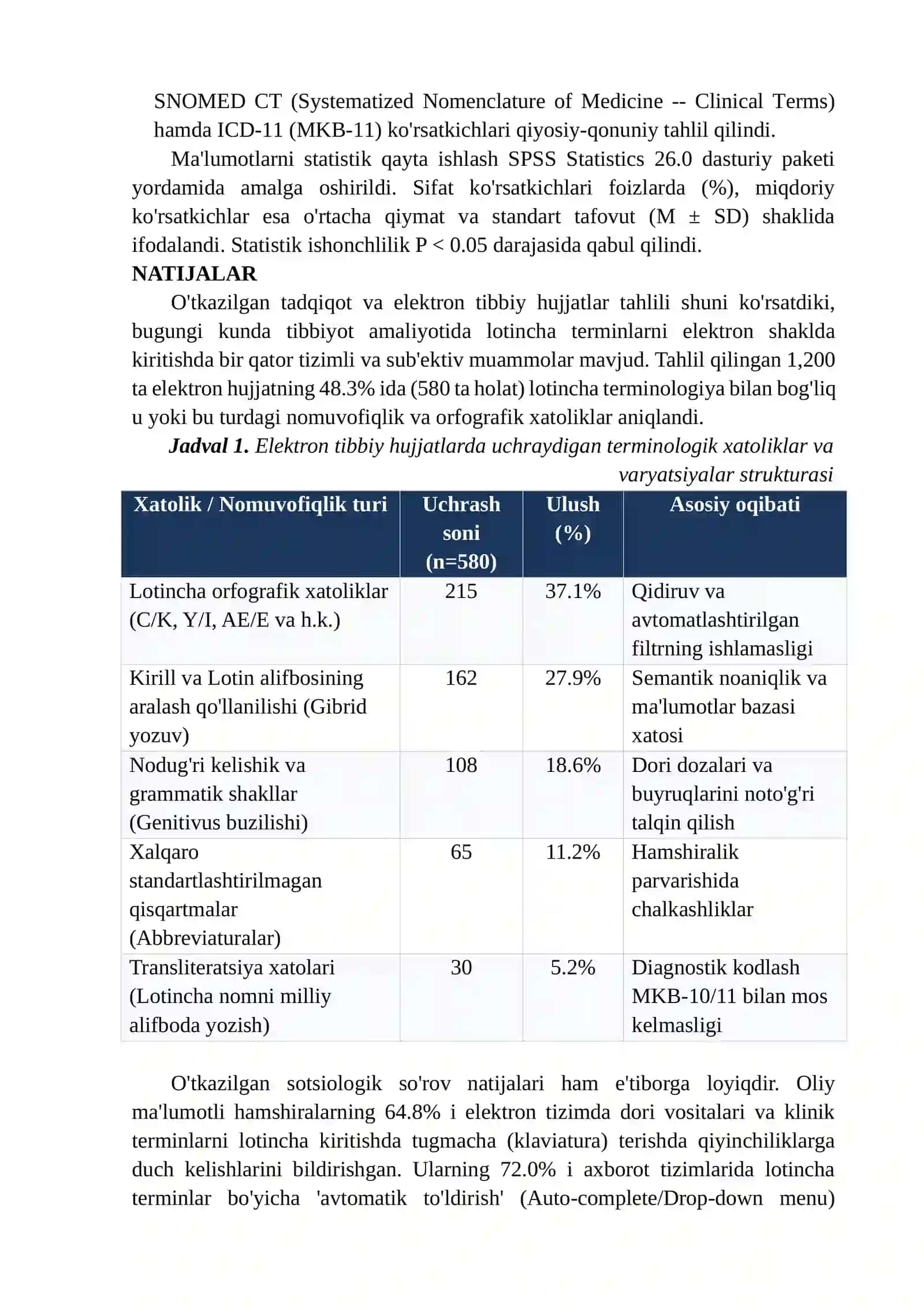 ELEKTRON TIBBIY HUJJATLARDA LOTINCHA TERMINLARNING YAGONA STANDARTINI SHAKLLANTIRISH MUAMMOLARI VA ULARNING ECHIMLARI 4