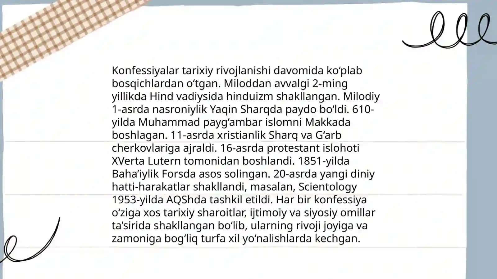 Konfessiya tushunchasining mohiyati va o‘zbekistonda faoliyati yurituvchi konfessiyalari 4