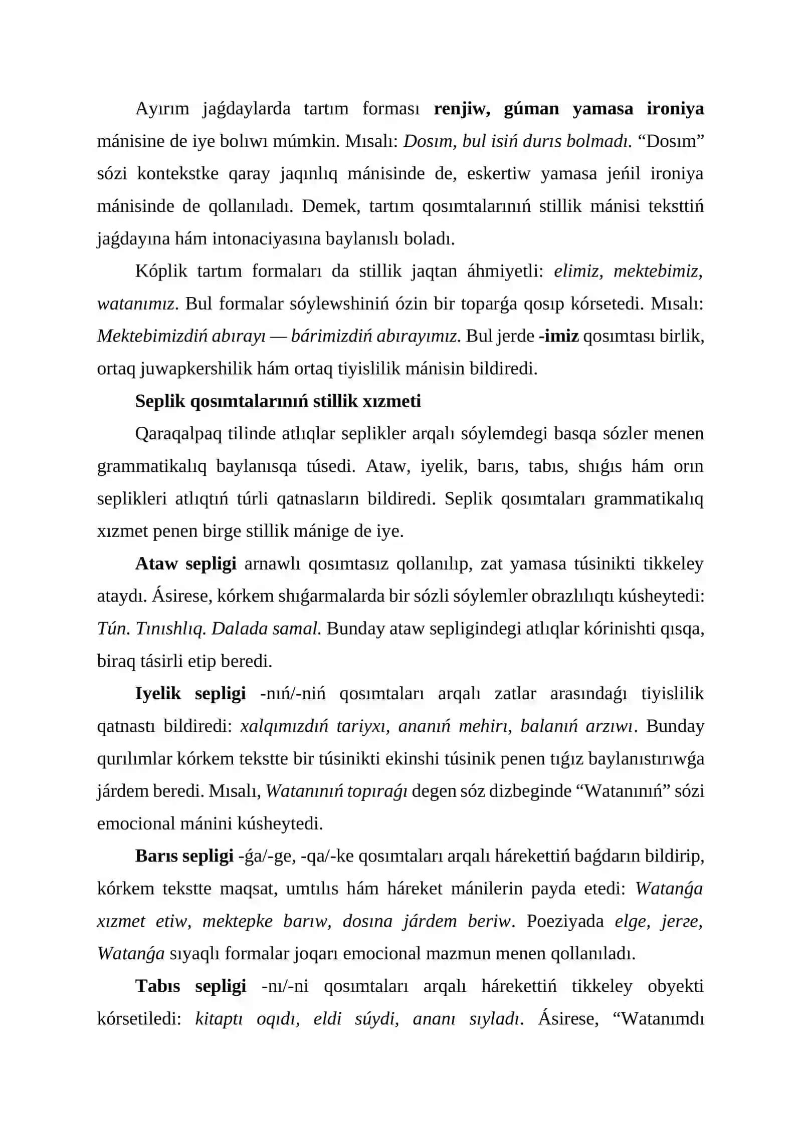 Kórkemlew quralları hám stilistika 4