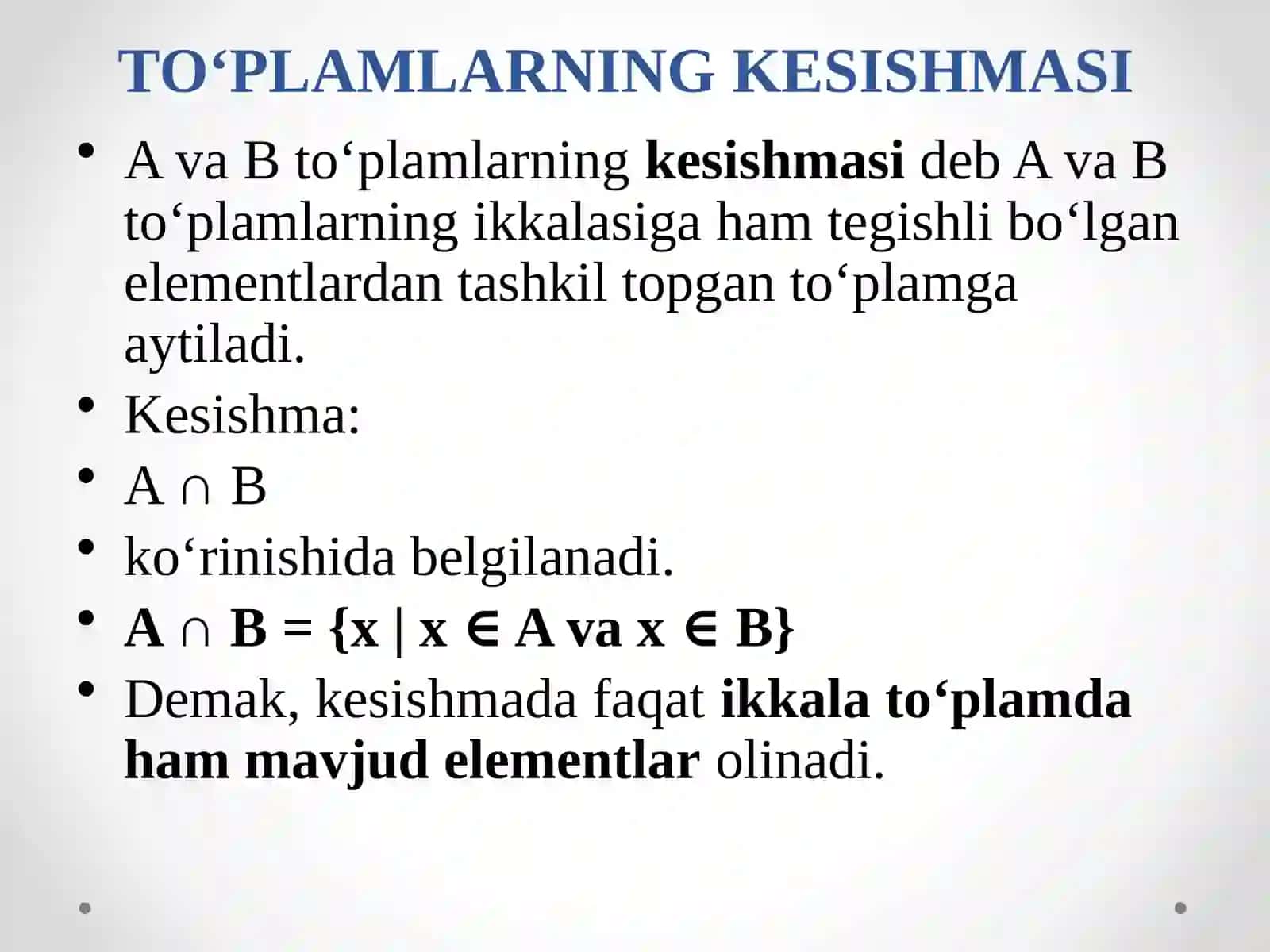 BOSHLANG‘ICH MATEMATIKA KURSI NAZARIYASI 4