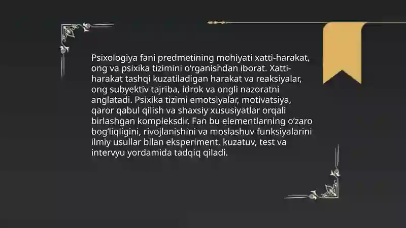Psixologiya fanining dolzarb vazifalari, predmeti va metodlari 4