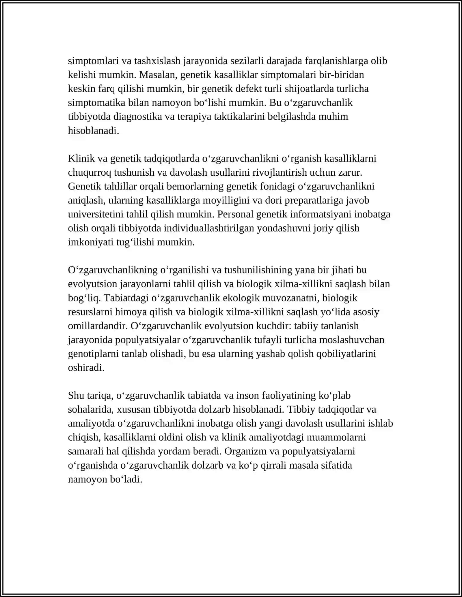 OZGARUVCHANLIK UNING XILLARI VA TIBBIYOTDAGI ORNI MAVZUSI 4
