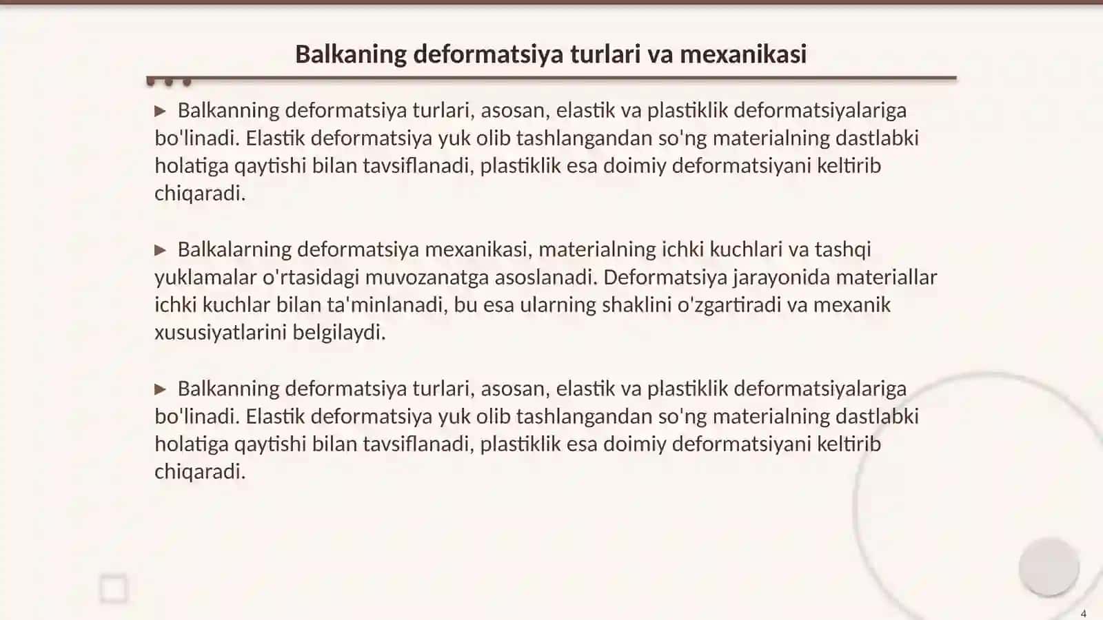 Qiyshiq egilishda balkaning deformatsiyasini aniqlash 4