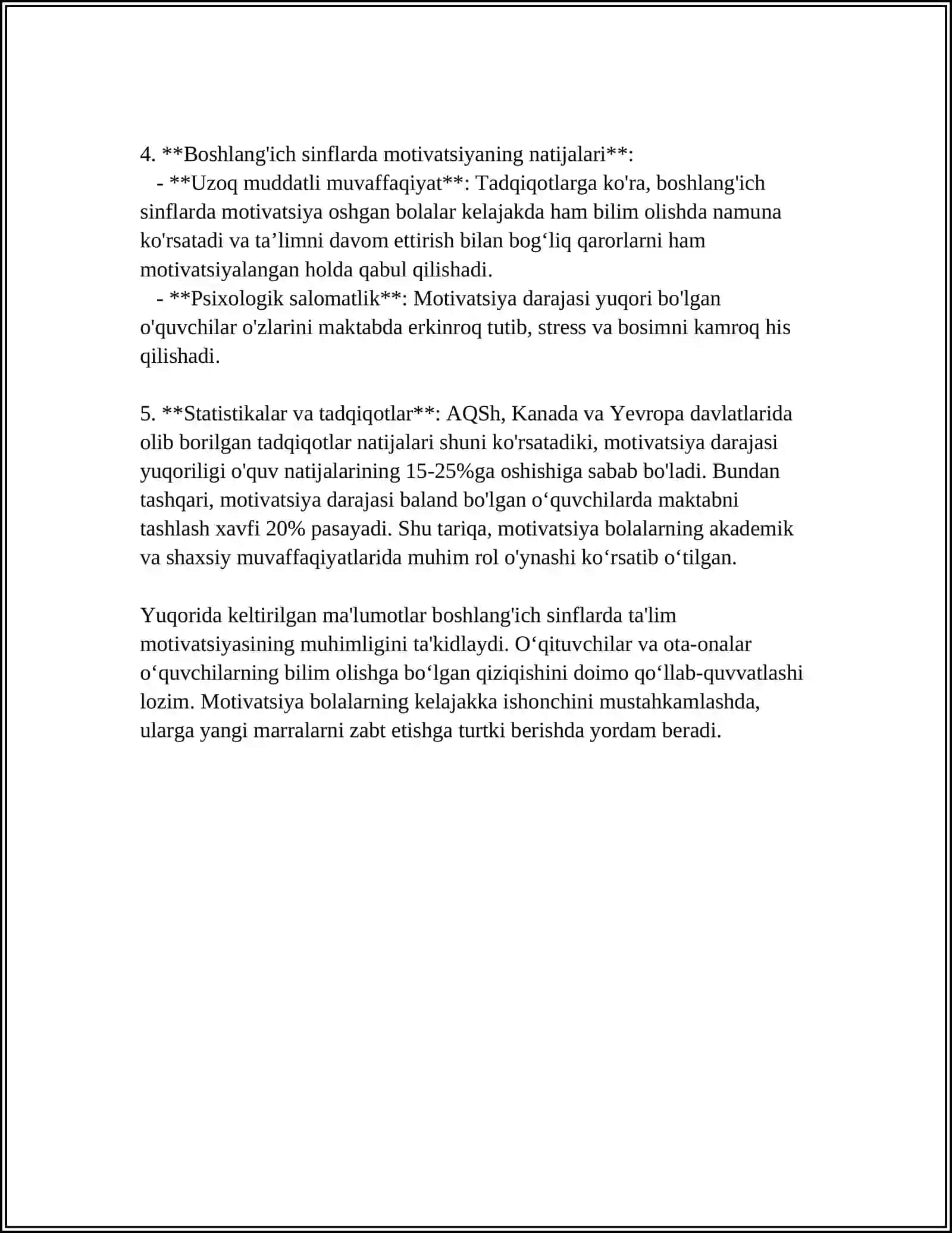 BOSHLANGICH SINF OQUVCHILARIDA MUAFFAQIYATGA ERISHISHGA INTILISH MOTIVNI SHAXSNING USTUVOR XUSUSIYATI SIFATIDA 4