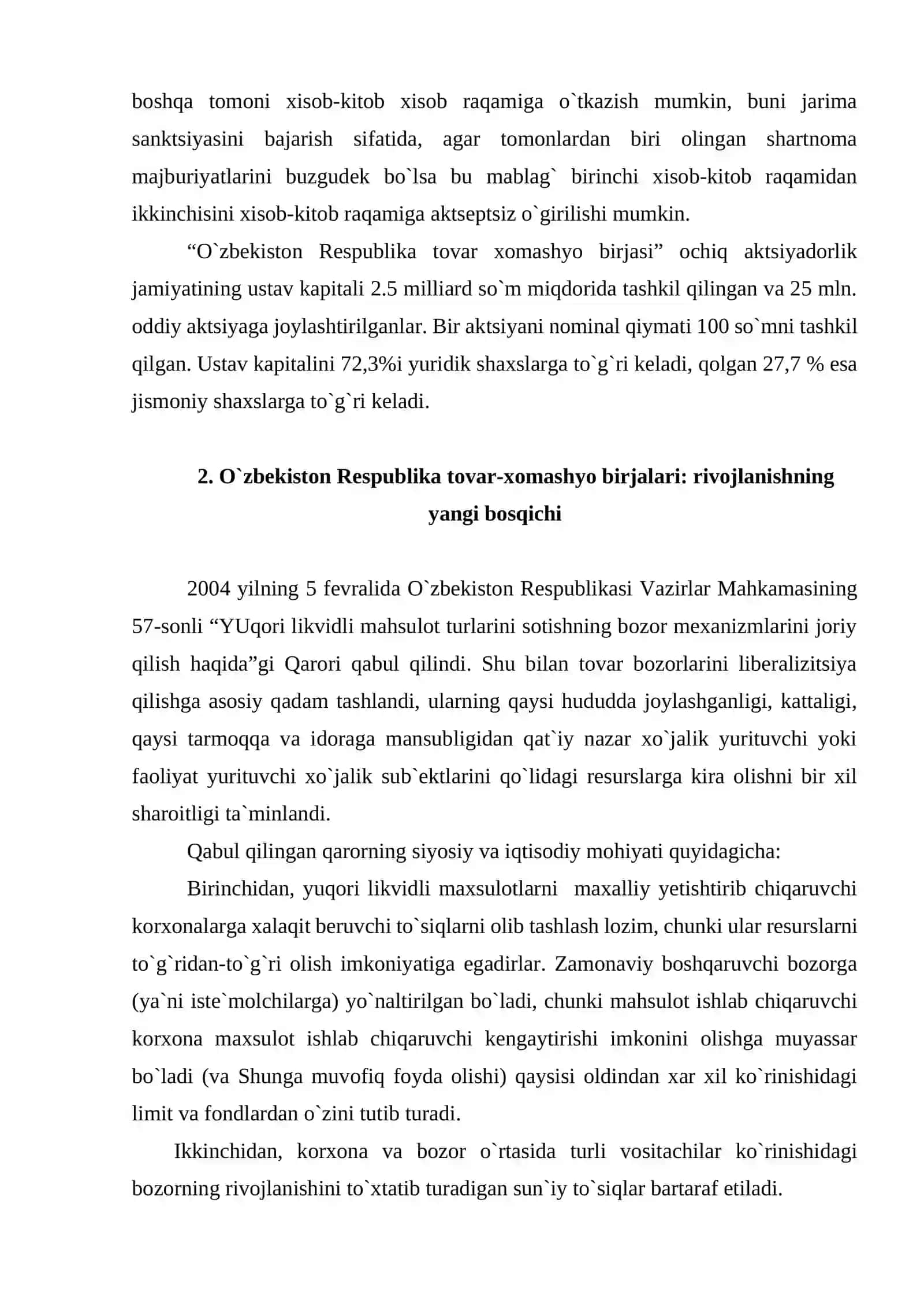 O`zbekiston Rеspublika tovar-xomashyo birjasi – global savdo tizimi 4
