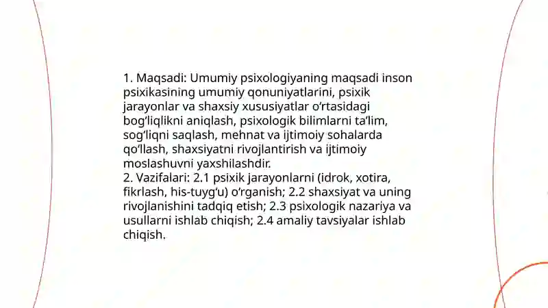 Umumiy psixologiya fanining predmeti va ilmiy tadqiqot metodlari 4