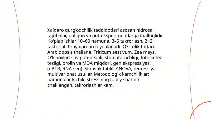 Oʻsimliklar fiziologiyasi yuzasidan chet el ilmiy tadqiqotlar va ular haqida ilmiy maqolalarni tahlil etish 4