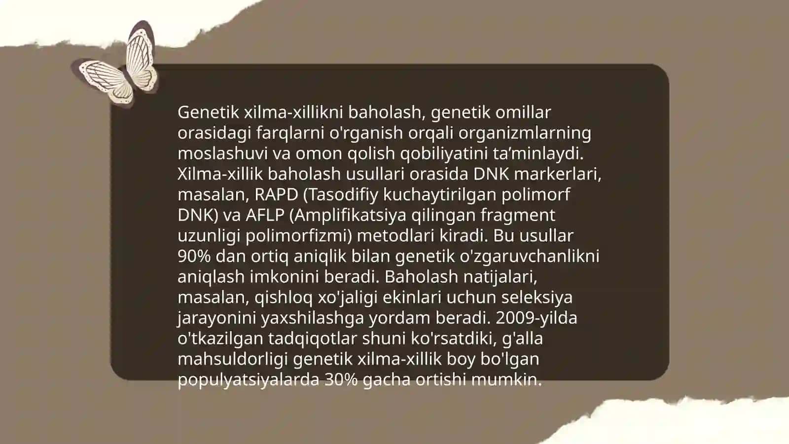 Biologik turlarni xilma-xilligi va noyobligini baholash metodlari 4