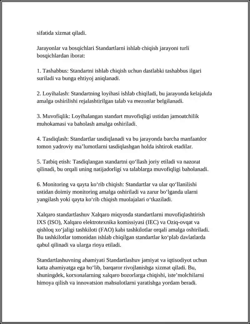 STANDARTLARNI ISHLAB CHIQISH TARTIBI 4
