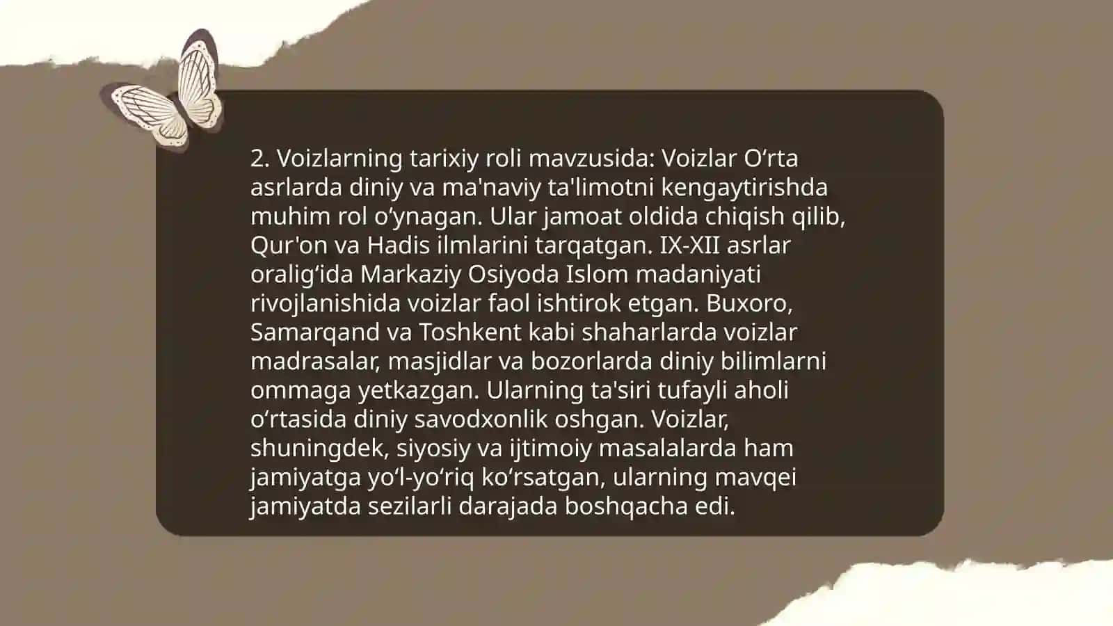 Navoiyning „Majolis un-nafois asarida voizlar haqidagi maʼlumotlar 4
