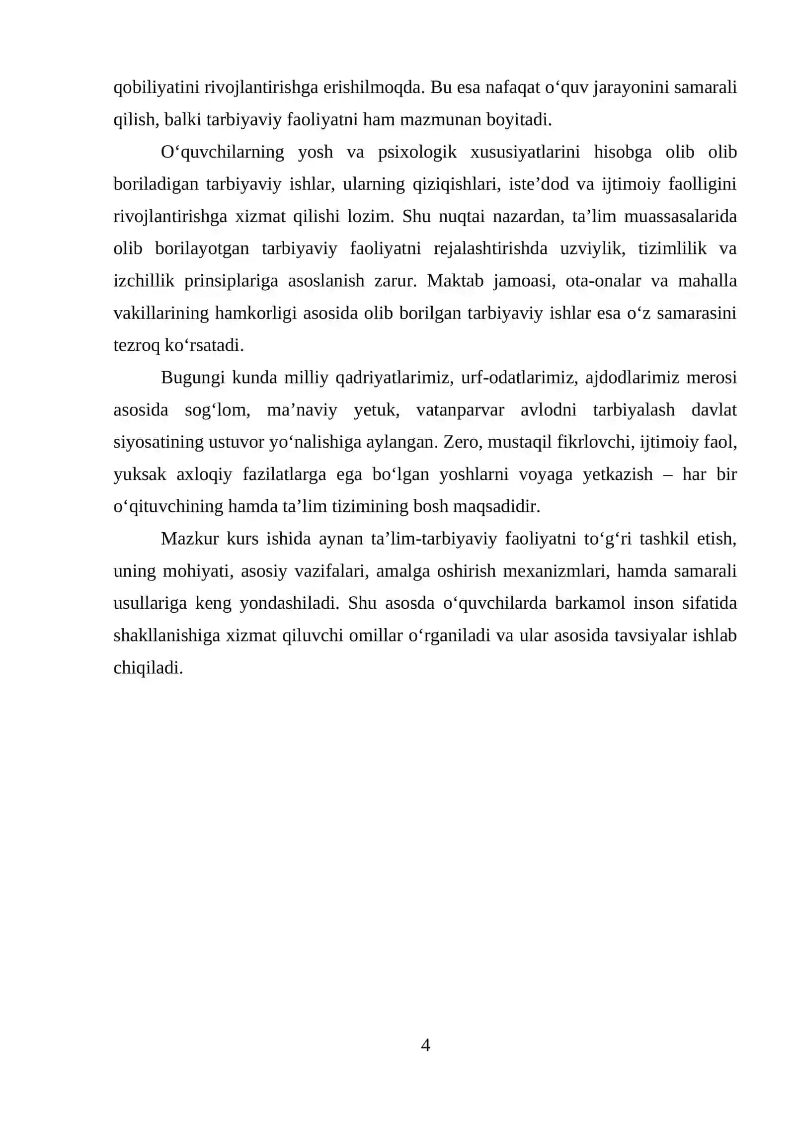 Ta'lim tarbiyaviy faoliyatni to'g'ri tashkil etish 4