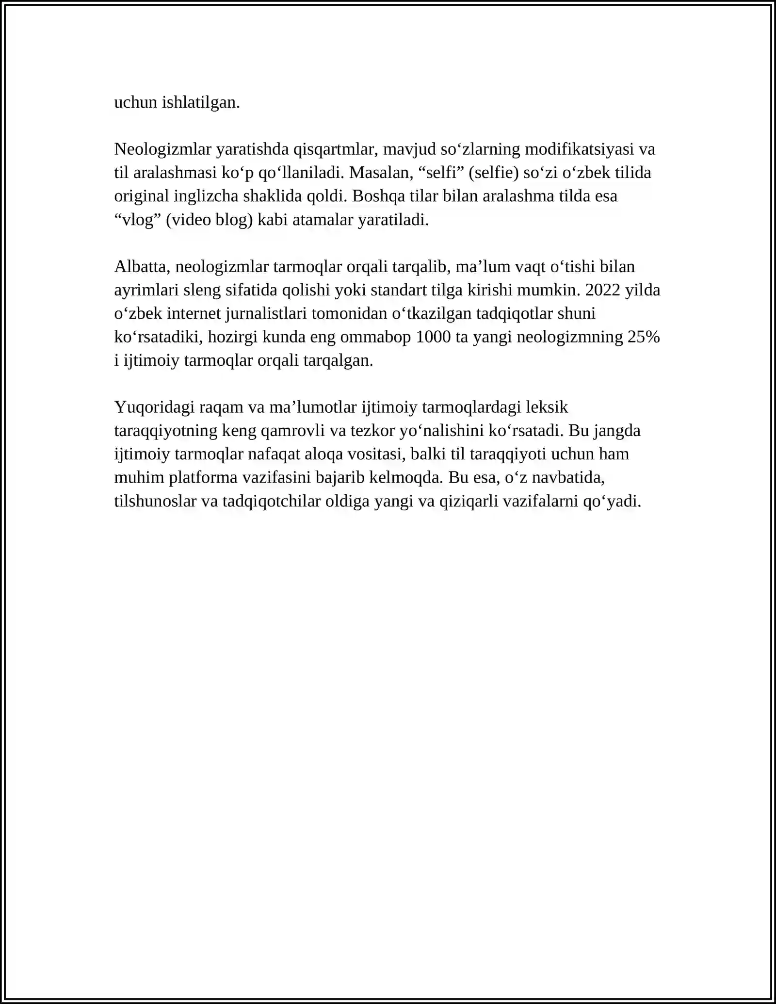 IJTIMOIY TARMOQ NEOLIGIZMLARI BILAN ISHLASH 4