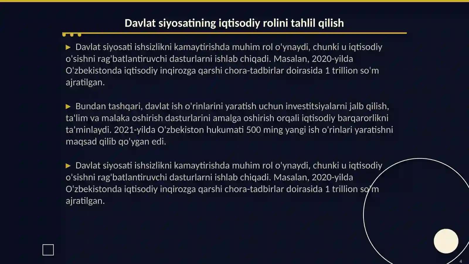 Iqtisodiyot nazariyasi Ishsizlikni kamaytirishda davlat siyosatining roli 4